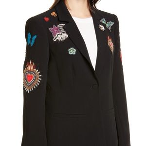 Cinq à Sept Rumi Sacred Heart Appliqué Blazer in Black/Multi